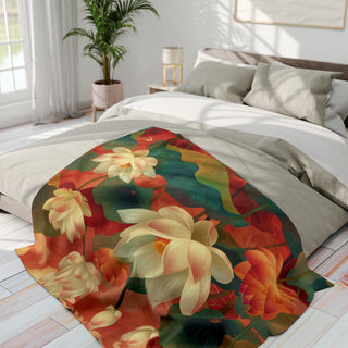 Lotus Bloom Fleece Blanket