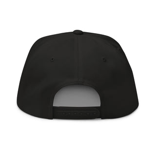 Embroidered Snapback Hat - Black