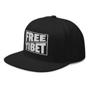 Embroidered Snapback Hat - Black