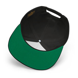 Embroidered Snapback Hat - Black
