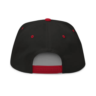 Embroidered Snapback Hat - Black/Red