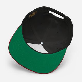 Embroidered Snapback Hat - Black/Red