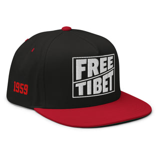 Embroidered Snapback Hat - Black/Red
