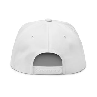 Embroidered Snapback Hat - White