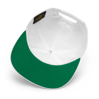 Embroidered Snapback Hat - White