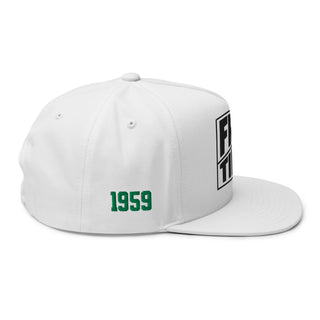 Embroidered Snapback Hat - White
