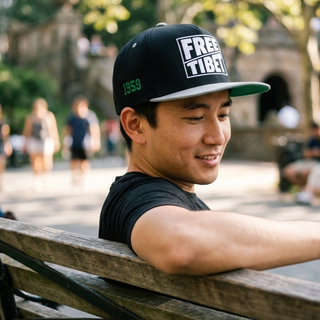Embroidered Snapback Hat - Black/Grey