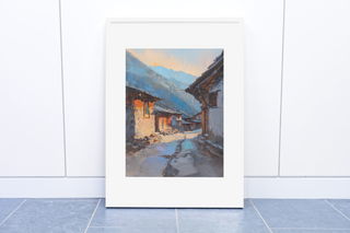 The Village at Dusk: Museum-Quality Print