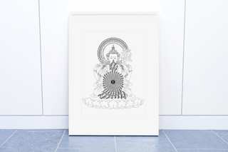 Hri: The seed mantra of Chenrezig (Avalokitesvara). Museum-Quality Print